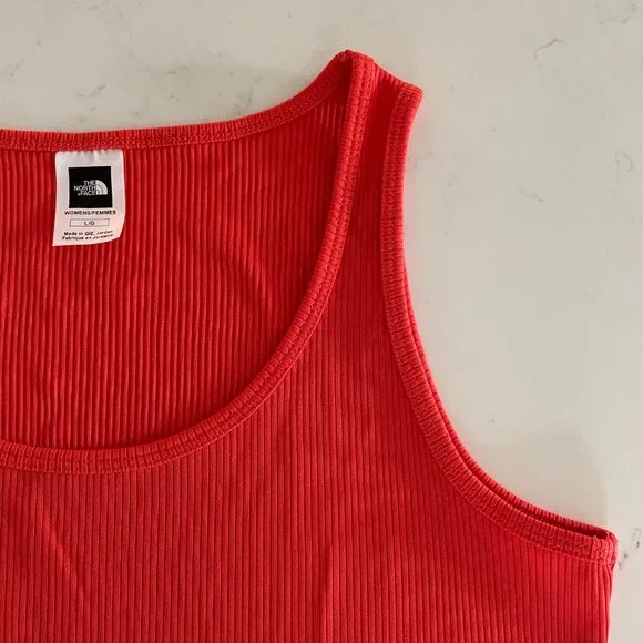 The North Face Vapor Wick Colorful Scoop Nk Slvless Ribbed Tank Top Orange L - Picture 3 of 11